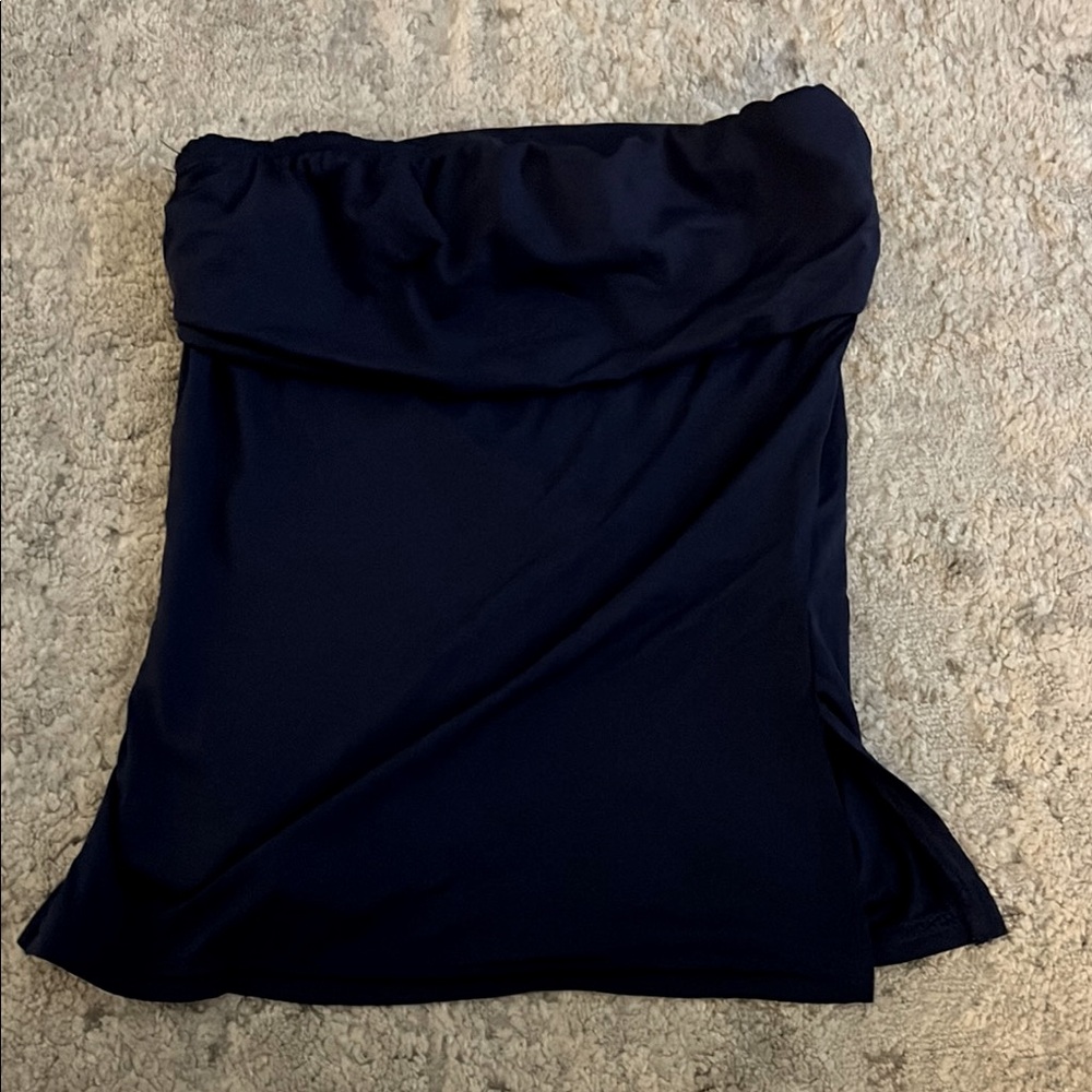 Navy Strapless Top